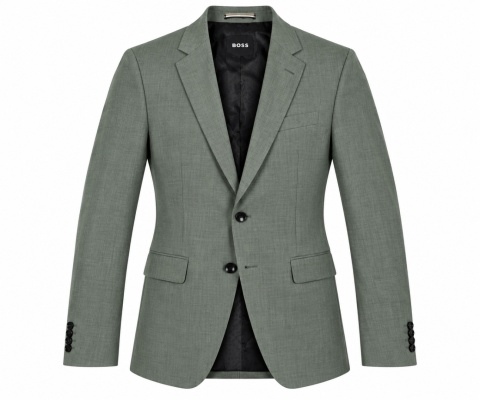 HUGO BOSS 100% wełna marynarka oliwkowa zielona slim fit rozmiar L
