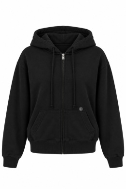 Hollister krótka czarna bluza na zamek z kapturem damska rozmiar L