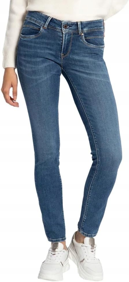 PEPE JEANS niebieskie spodnie rurki z przetarciami rozmiar XS