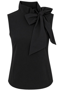 VERO MODA elegancka bluzka z kokardą czarna rozmiar XS