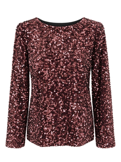 H&M cekinowa brązowa bluzka z długim rękawem rozmiar S