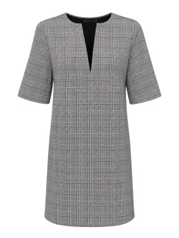H&M Sukienka w kratkę przed kolano prosta jesienna zimowa rozmiar S
